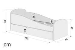 Детская мягкая кровать с ящиком Бельмарко Letmo черничный мусс рогожка
