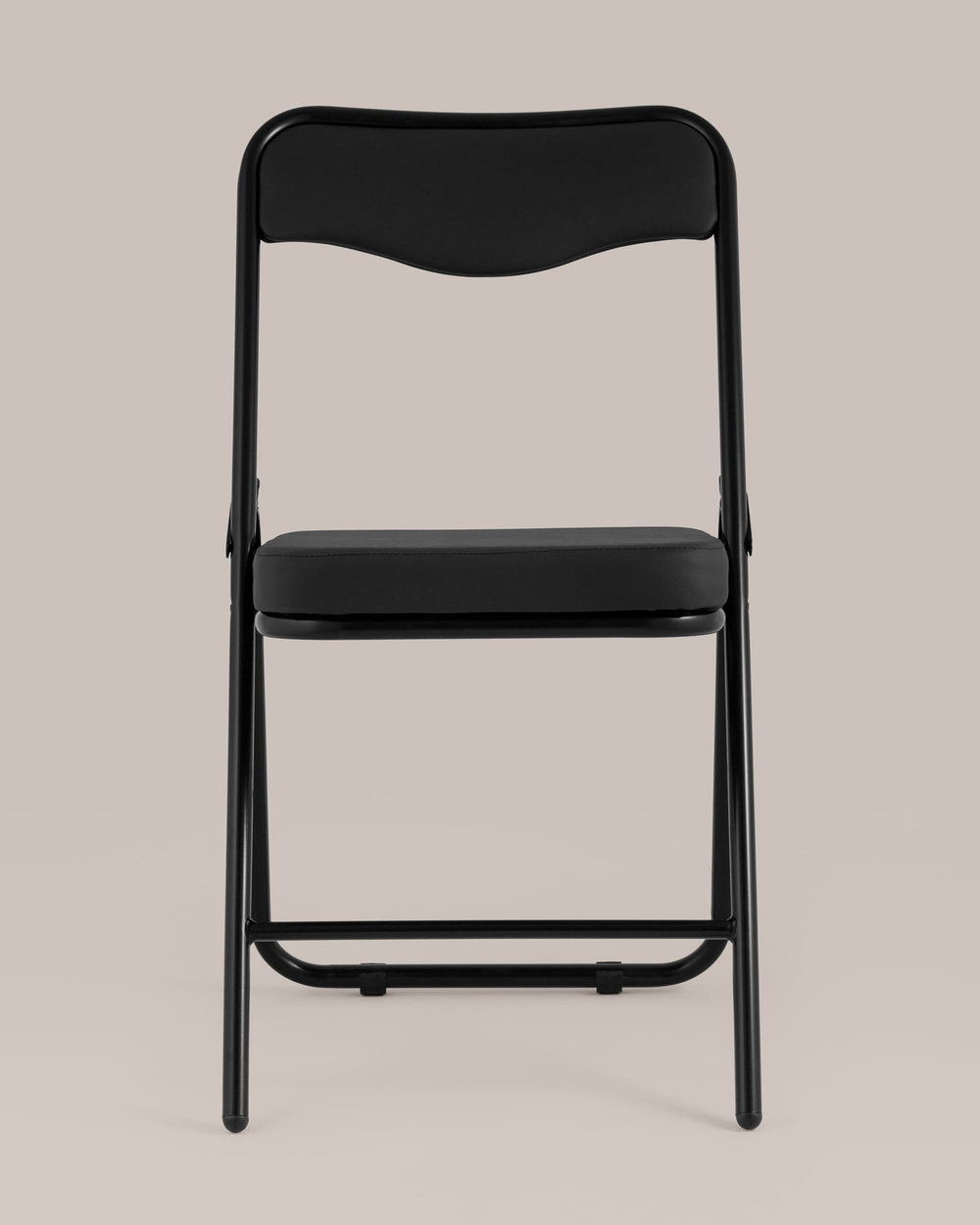 Складной стул Джонни экокожа черный каркас черный матовый