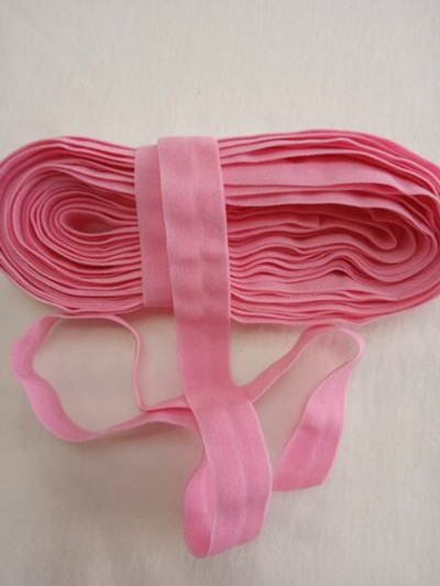 Бейка трикотажная (эластичная, 1,5см). Цвет- Ярко-розовая