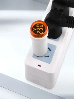 Цифровой вольтметр переменного тока бытовой сети в розетку 220В, красный дисплей