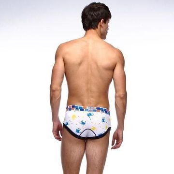 Мужские трусы хипсы белые с отпечатками рук Superbody Hips White