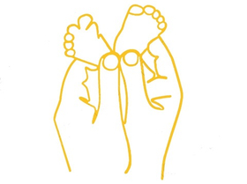 Топпер акриловый «Силуэт детские ножки" золотой