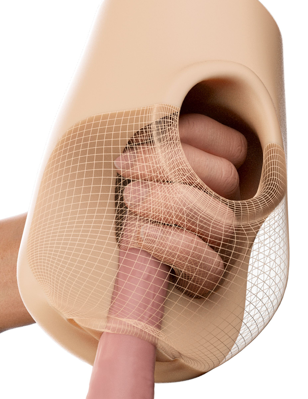 Телесный мастурбатор-вагина Pussy Pounder Squeeze Stroker (Цвет: телесный)