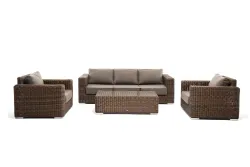 "Боно" лаунж-зона из искусственного ротанга, цвет коричневый
