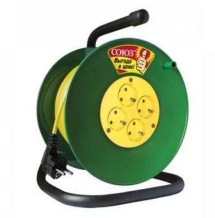 Удлинитель ТМ Союз сил. на катушке с 4 гн. 3700 Вт з/к 40м