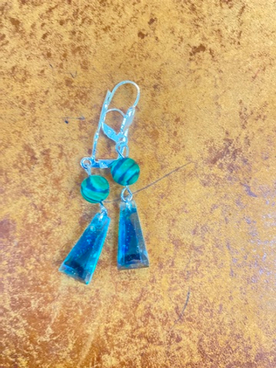 Серьги "Капля моря"