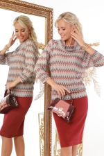 Блузка летучая мышь с принтом зигзаг DStrend (Акция)