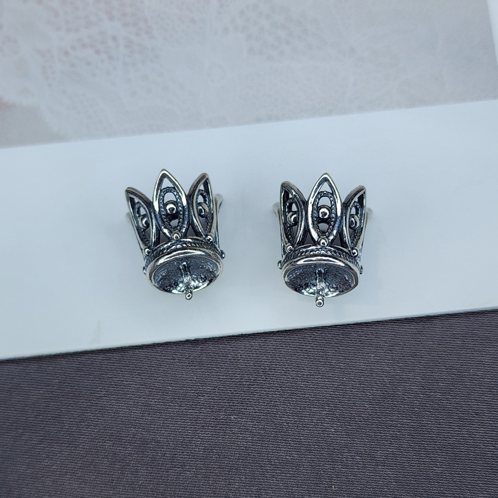 Шапочка(вклейка), ажурная корона, ювелирная заводская фурнитура, про-во Россия
