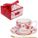 Чайная пара «Шарм» (кружка 270мл, блюдце,ложка) красная