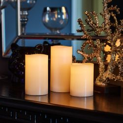 ULD-F052 RGB RC CANDLE SET3 Фигура светодиодная Свеча на батарейках 2АА не в-к. в составе набора из 3 штук. 1 светодиод. RGB свет. Пульт ДУ в-к. TM Uniel