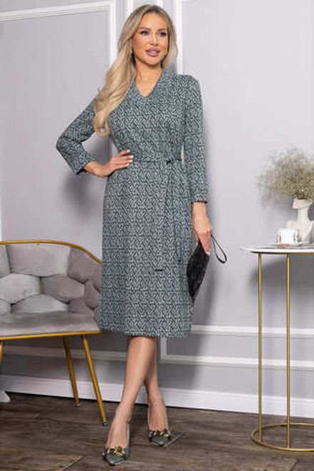 Платье с поясом Лаконичный стиль (мятное) П14518-19М LT Collection