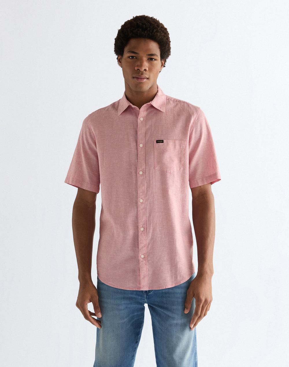 Рубашка мужская WRANGLER SS 1 PKT SHIRT DUSTY ROSE