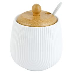 Набор из 2х банок с ложками на бамбуковой подставке " " v 350мл 20х10х17см