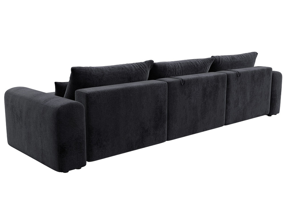 Диван угловой Лига-056 НПБ Лонг угол универсальный ВЕЛЮР TOWER 11 темно-серый