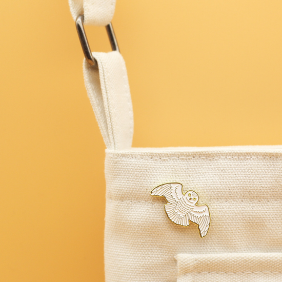 Значок Гарри Поттер Сова Букля, 1,7*3см (развернуты крылья)