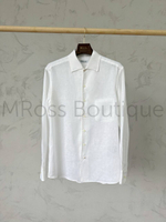 Льняная белая рубашка Loro Piana Andre