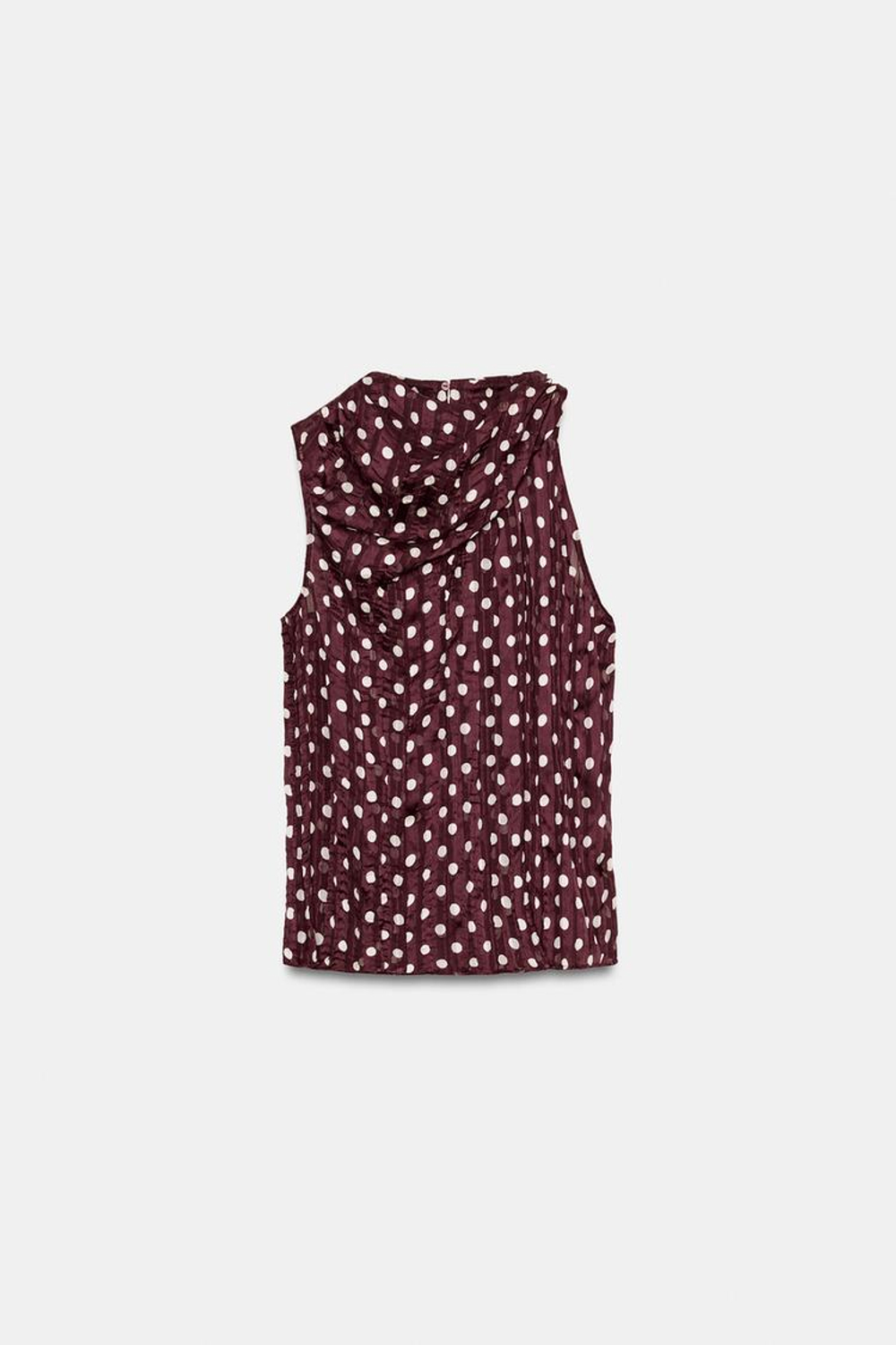 ZARA БЛУЗА В ГОРОШЕК, ЭКРЮ/ГРАНАТОВЫЙ