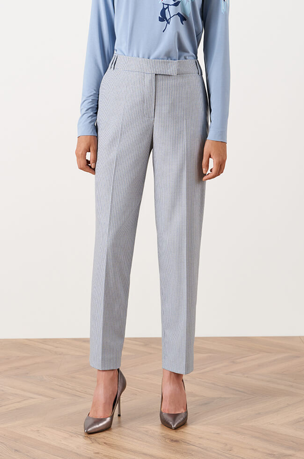 31035 Брюки женские (сине-голубая полоска)
