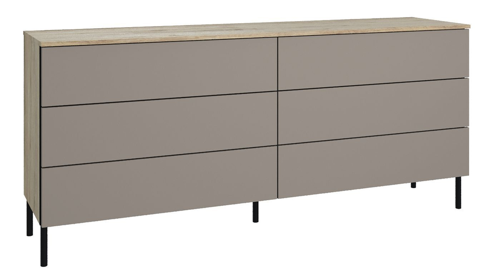 Комод с 6 ящиками Сиэтл, бежевый