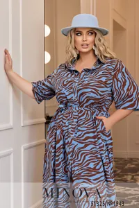 Платье 1543-бирюзовый-бежевый Minova