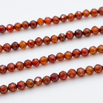 Фианит (кубический цирконий), цвет коричнево-красный, размер 3 мм, цена за нить около 130 шт (38 см)