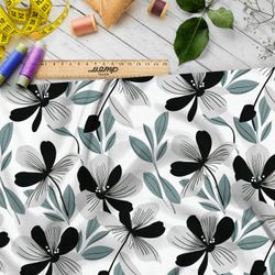 Ткань премиум бифлекс танцующие цветы весны
