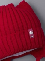 Шапка с ушками вязаная демисезонная