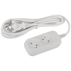 Удлинитель электрический ЭРА UDL-10-230 Greenline 2 розетки без заземления 3м ПВС 2x0.75мм2 | Бытовые удлинители