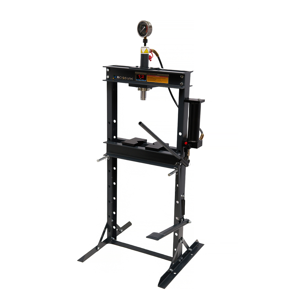 Пресс гидравлический 12 тонн, напольный, с педалью, цвет серый RAL 7016 ROSSVIK