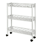 Этажерка Keeplex Light на колесиках трехсекционная прямоугольная длинная 58х18х69см белое облако