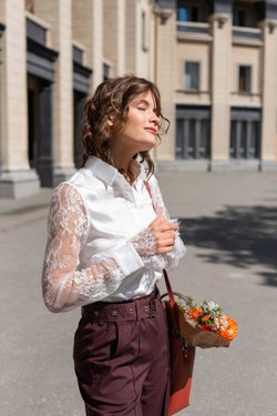 Брюки коричневые из вискозы
