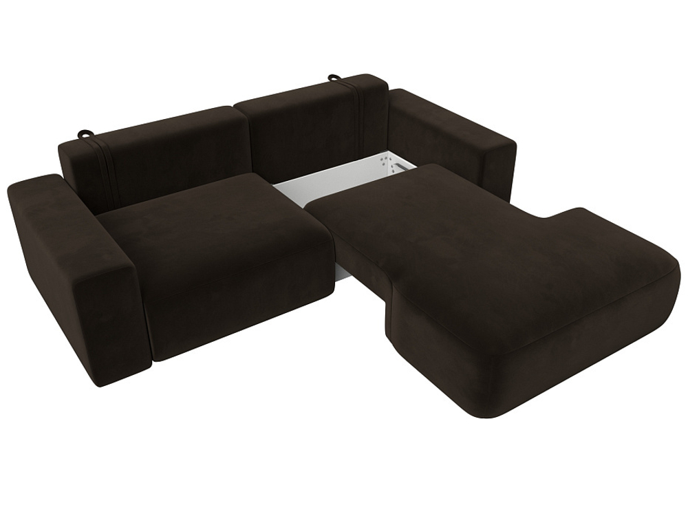 Диван угловой Лига-036 НПБ Классик правый угол МИКРОВЕЛЬВЕТ Коричневый