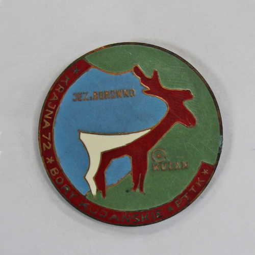 Знак "KRAJNA 72" BORY KUJANSKIE PTTK. На закрутке (тяжелый). VF