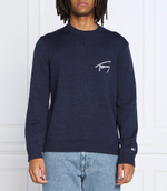 свитер signature Tommy Jeans - темно-синий(DM0DM15062)