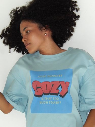 Голубая футболка оверсайз Cozy