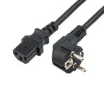Шнур сетевой, вилка угловая СЕЕ 7/7(Schuko) - разъем IEC 320 C13, кабель 3x0,75 мм², длина 3 метра (