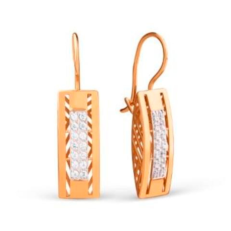Серьги из золота с фианитами