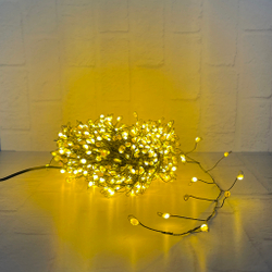 Гирлянда 1.5м Snake Light Капли Макро на зеленом проводе 600 ламп теплый свет