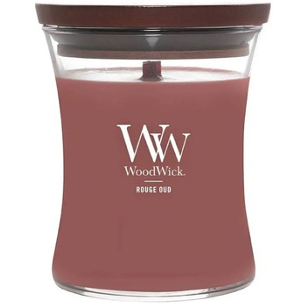 WoodWick Rouge Oud Váza ( růžový oud ) - Vonná svíčka 275.0g