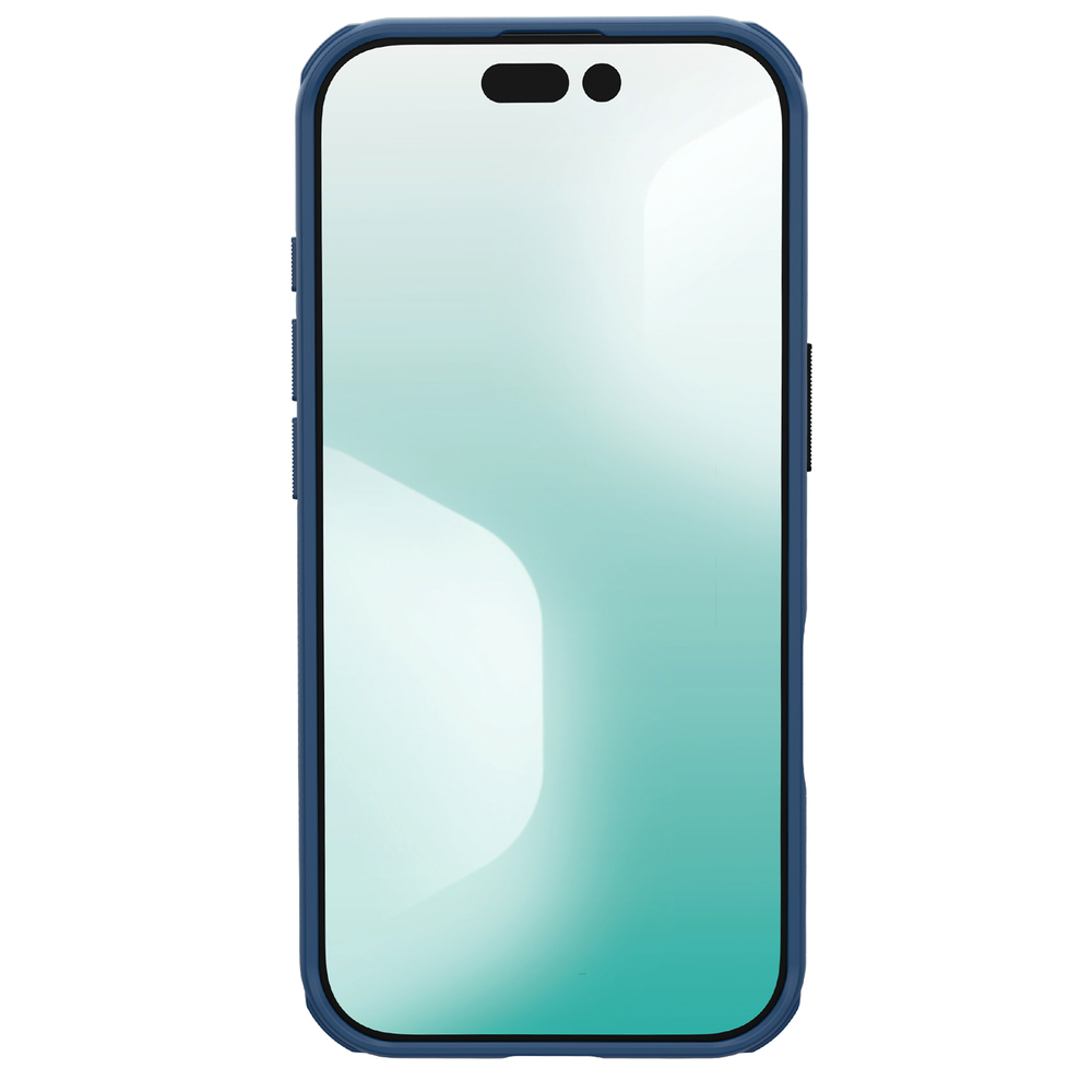 Усиленный чехол синего цвета от Nillkin для iPhone 17, серия Super Frosted Shield Pro