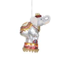 Елочная игрушка 9х5х12см House of Seasons Цирковой слон серый