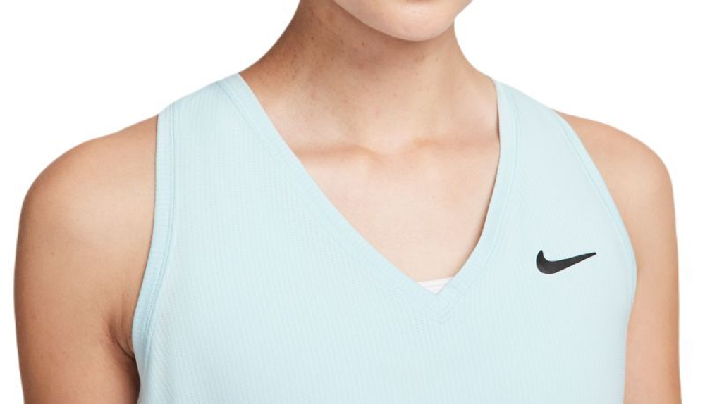 Женский топ теннисный Nike Court Dri-Fit Victory Tank - glacier blue/black