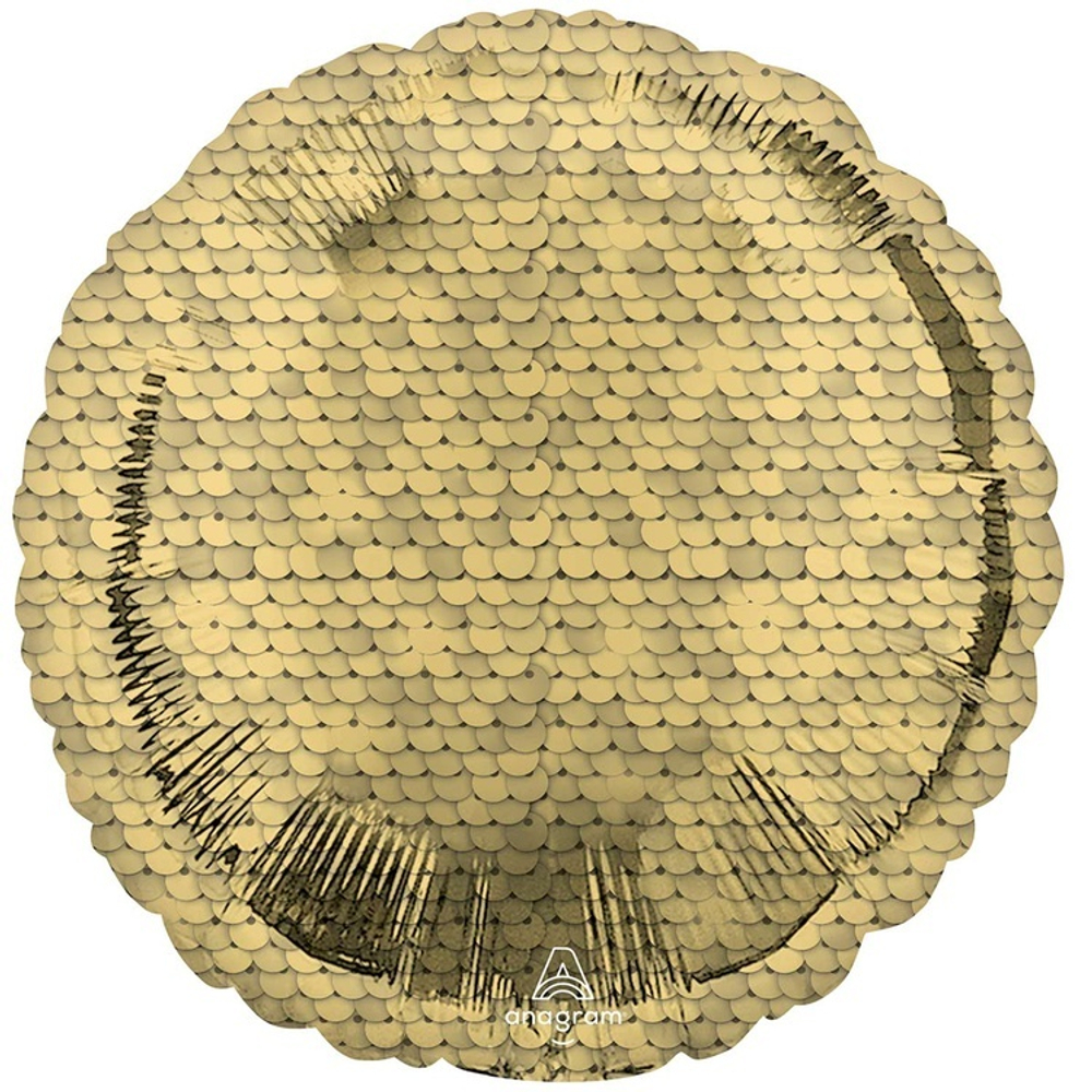 Фольгированная фигура, круг 18"/46СМ Пайетки Gold