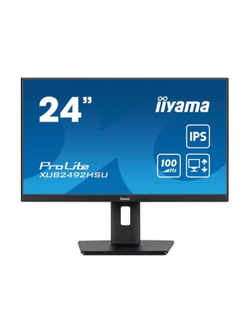 LCD IIYAMA 23.8" XUB2492HSU-B6 {IPS 1920x1080 100Hz 1ms 250cd 8bit(6bit+FRC) HDMI2.0 DisplayPort1.2 4xUSB3.2 HAS Pivot 2x2W}