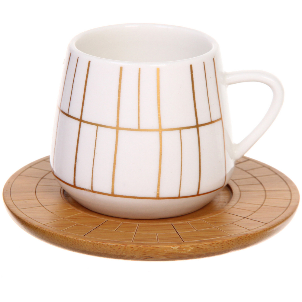 Кофейный набор 12 предметов «Скарлетт» (6 кружек 90мл+6 блюдец), прямоугольники