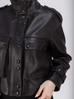 Куртка женская кожаная оверсайз