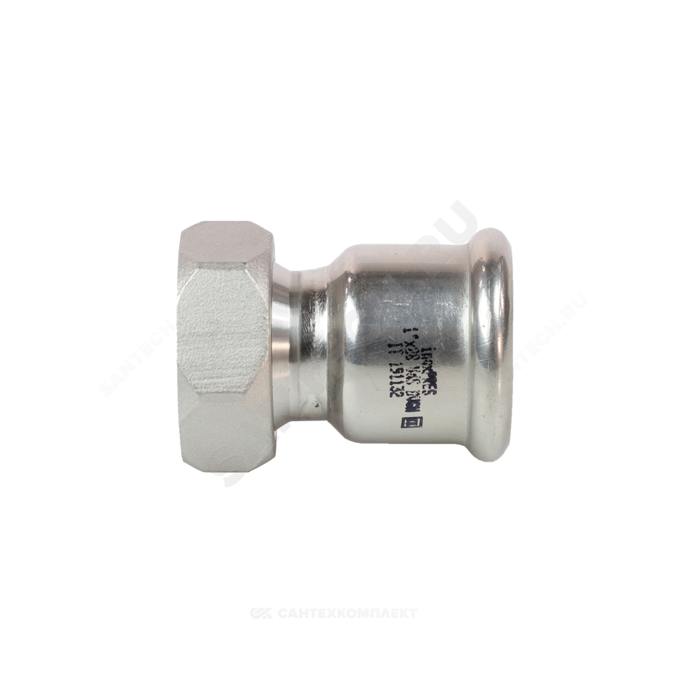 Муфта сталь нерж AISI 316L Дн 42х1 1/2" Ру16 пресс/нак/гайка Inoxpres RM 183042022