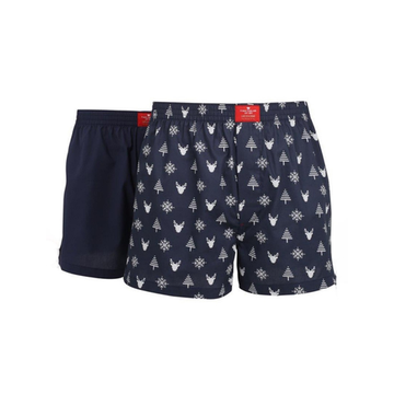 Набор мужских трусов-шортов 2в1 (темно-синие, темно-синие с принтом) Tom Tailor 70378/5105 635