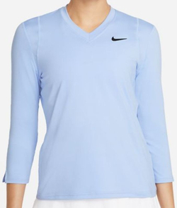 Женская футболка теннисная (dł. Рукава) Nike Court Victory Dri-Fit Top 3/4 Sleeve W - aluminum/black