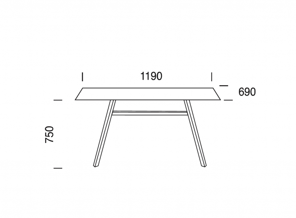 Стол ламинированный Papatya Tower, белый, черный